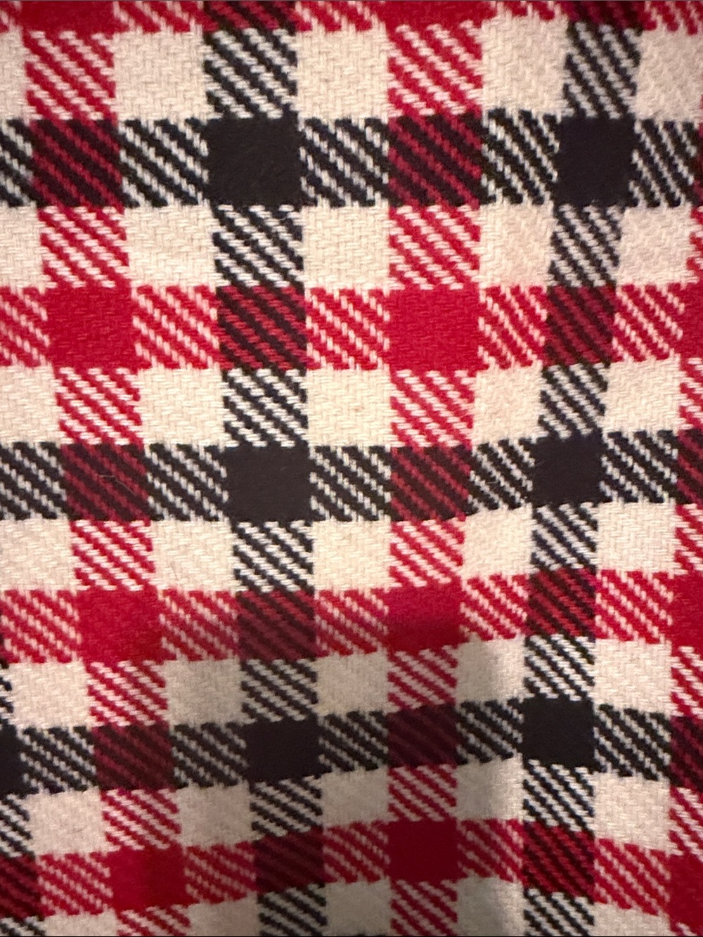 Talbots Wool Blend Red Black White Plaid Mini Skirt Academia Office Wear size 12 - Picture 6 of 8